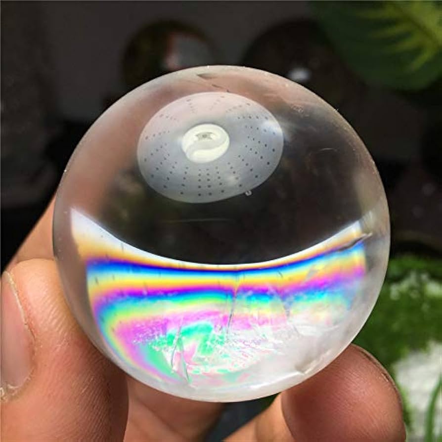 水晶丸玉　虹入り　66mm 水晶丸玉 虹入り 66mm 水晶丸玉 虹入り 66mm